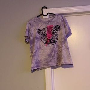 ❤️❤️ Purple Tye Dye Cheetah Lightning Bolt Shirt